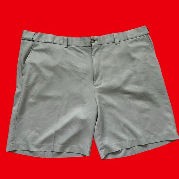 Oak Hill Mens Golf Shorts Beige Flat Front Belted Size 50 - Picture 1 of 7